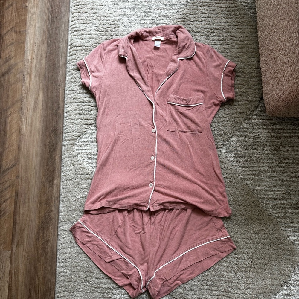 EberJey Pink Short Sleeve Pajama Set